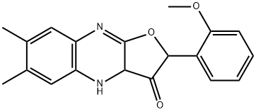 Furo[2,?3-?b]?quinoxalin-?3(2H)?-?one, 3a,?4-?dihydro-?2-?(2-?methoxyphenyl)?-?6,?7-?dimethyl- (9CI) Struktur