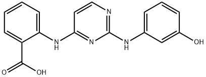 Benzoic acid, 2-[[2-[(3-hydroxyphenyl)amino]-4-pyrimidinyl]amino]- Structure