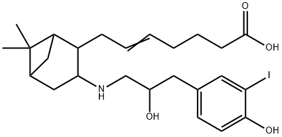 9,11-dimethylmethano-11,12-methano 16-(3-iodo-4-hydroxyphenyl)-13,14-dihydro-13-aza-15-tetranorthromboxane A2 Structure