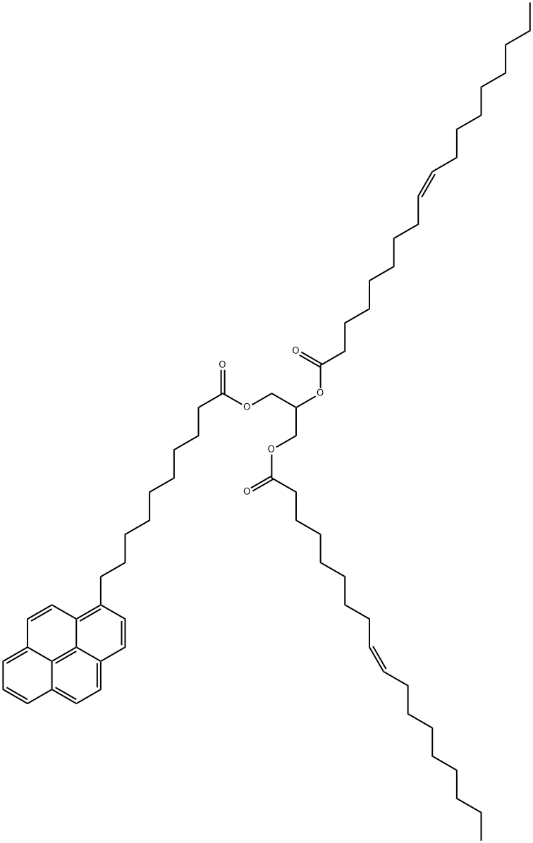 1-(10-pyrenedecanoyl)-2,3-dioleoylglycerol 结构式