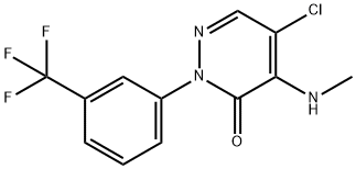 3(2H)-Pyridazinone, 5-chloro-4-(methylamino)-2-[3-(trifluoromethyl)phenyl]- Structure