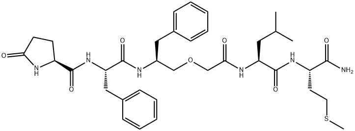 substance P (6-11), pGlu(6)-Phe(8)-psi-(methyleneoxy)-Gly(9)- 结构式