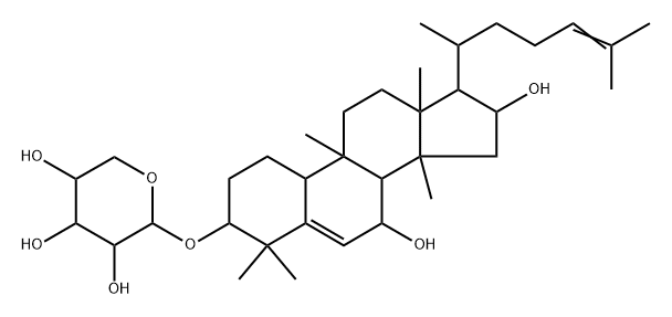 3β-(β-D-Xylopyranosyloxy)cucurbita-5,24-diene-7β,16β-diol 结构式