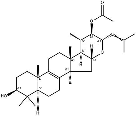 (22R,23S)-16α,23-Epoxy-5α-lanosta-8,24-diene-3β,22-diol 22-acetate 结构式
