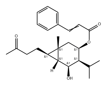 3-Phenylpropenoic acid [(1S,6β)-5β-hydroxy-1β-methyl-4β-(1-methylethyl)-7β-(3-oxobutyl)bicyclo[4.1.0]heptan-3β-yl] ester 结构式