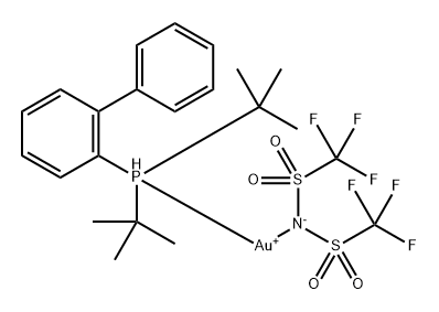 (2-二叔丁基膦联苯基)金(I)双(三氟甲磺酰基)亚胺 结构式