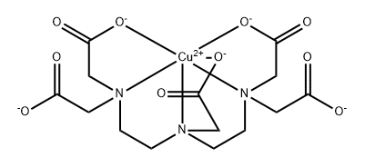 [N,N-双[2-[双(羧甲基)氨基]乙基]甘氨酸(5-)]铜酸盐(3-) 结构式