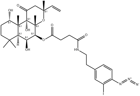 3-iodo-4-azidophenethylamido-7-O-succinyldeacetylforskolin Struktur