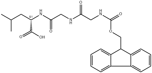 (((9H-芴-9-基)甲氧基)羰基)甘氨酰甘氨酰-L-亮氨酸 结构式