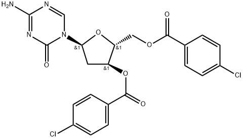 4-氨基-1-[3,5-二-O-(4-氯苯甲酰基)-2-脱氧-ALPHA-D-赤式-呋喃戊糖基]-1,3,5-三嗪-2(1H)-酮, 1140891-02-6, 结构式