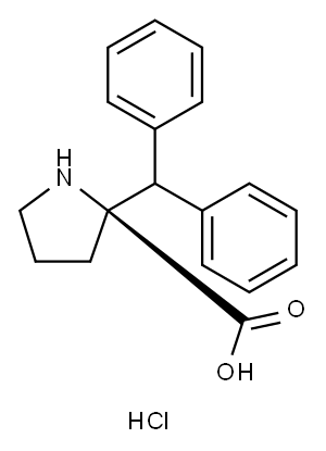 (S)-ALPHA-BENZHYDRYL-PROLINE-HCL, 1217653-75-2, 结构式