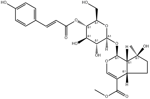 4'-O-反式对香豆酰玉叶金花甙酸甲酯 结构式