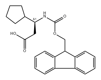 (S)-3-(FMOC-氨基)-3-环戊基丙酸 结构式