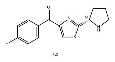 (S)-(4-氟苯基)(2-(吡咯烷-2-基)噻唑-4-基)甲酮盐酸盐, 1263876-35-2, 结构式