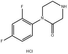 2-Piperazinone, 1-(2,4-difluorophenyl)-, hydrochloride (1:1) Structure