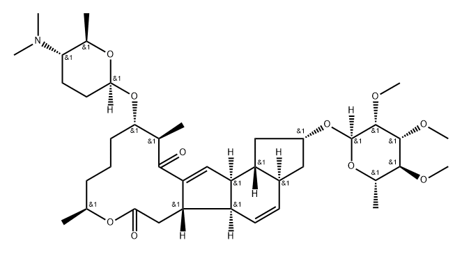 1H-as-Indaceno3,2-doxacyclododecin-7,15-dione, 2-(6-deoxy-2,3,4-tri-O-methyl-.alpha.-L-mannopyranosyl)oxy-13-(2R,5S,6R)-5-(dimethylamino)tetrahydro-6-methyl-2H-pyran-2-yloxy-2,3,3a,5a,5b,6,9,10,11,12,13,14,16a,16b-tetradecahydro-9,14-dimethyl-, (2R,3aS,5a|