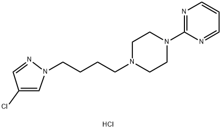 2-[4-[4-(4-クロロ-1H-ピラゾール-1-イル)ブチル]-1-ピペラジニル]ピリミジン・2塩酸塩 化学構造式