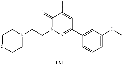 6-(3-甲氧基苯基)-4-甲基-2-(2-吗啉代乙基)哒嗪-3(2H)-酮盐酸盐, 13299-99-5, 结构式