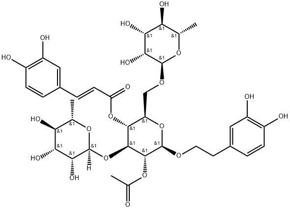 2-乙酰基金石蚕苷, 133393-81-4, 结构式