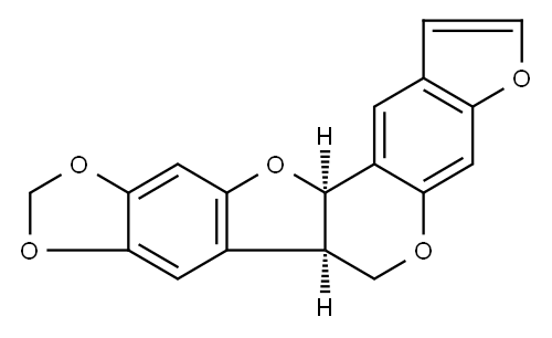 [6aR,12aR,(-)]-6a,12a-Dihydro-6H-[1,3]dioxolo[5,6]benzofuro[3,2-c]furo[3,2-g][1]benzopyran Structure