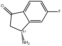 (R)-3-amino-5-fluoro-2,3-dihydro-1H-inden-1-one Struktur