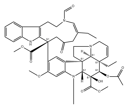 4',5'-ジデヒドロ-4'-デオキシ-2',19'-ジオキソ-2',19'-セコビンカロイコブラスチン 化学構造式