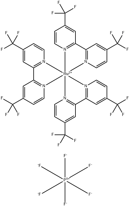 三[4,4'-二(三氟甲基)-2,2'-联吡啶]钌(II)二(六氟磷酸)盐 结构式
