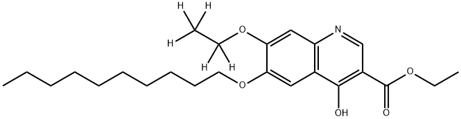 6-癸氧基-7-乙氧基-D5-4-羟基-3-喹啉羧酸乙酯, 1453100-61-2, 结构式