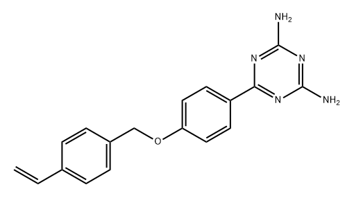 6-[4-[(4-Ethenylphenyl)methoxy]phenyl]-1,3,5-triazine-2,4-diamine Struktur