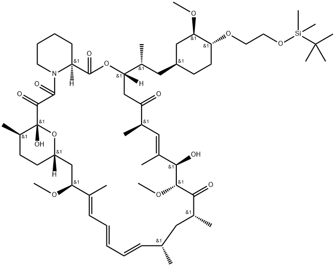 40-O-[2-(t-butyldimethylsilyl)oxy]ethyl rapamycin Structure