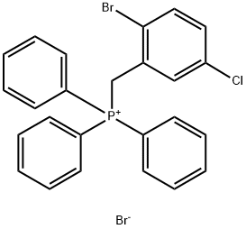 (2-溴-5-氯苯基)甲基]三苯基-溴化磷 结构式
