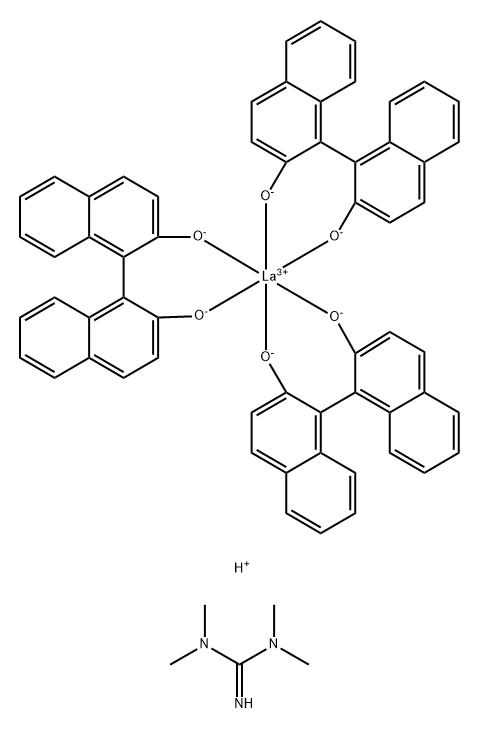 TRIS[N,N,N,N-TETRAMETHYLGUANIDINIUM][TRIS(1S)-(1,1-BINAPHALENE)-2,2-DIOLATO]LANTHANATELA-HTMG-B, 1611526-71-6, 结构式