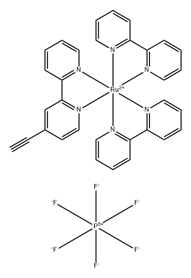 双(2,2'‘-联吡啶)(4-乙炔基-2,2'-联吡啶)钌[II](六氟磷酸)盐 结构式