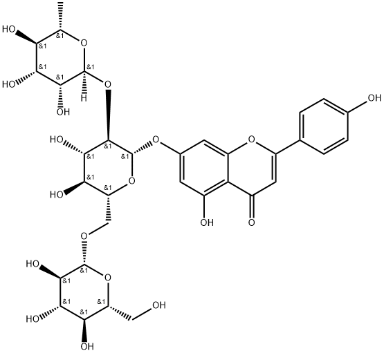 芹菜素-7-O-(2G-鼠李糖)龙胆糖苷 结构式