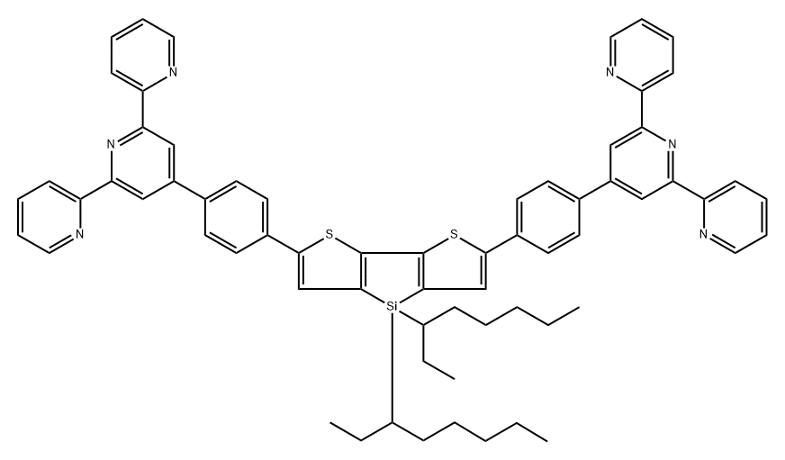 4',4''''-((4,4-二(辛烷-3-基)-4H-西洛洛[3,2-B:4,5-B']二噻吩-2,6-二-2,2':6',2''-特吡啶 结构式