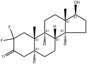 (5S,8S,9S,10S,13S,14S,17S)-2,2-difluoro-17-hydroxy-10,13-dimethyl-4,5, 6,7,8,9,11,12,14,15,16,17-dodecahydro-1H-cyclopenta[a]phenanthren-3-on e 结构式