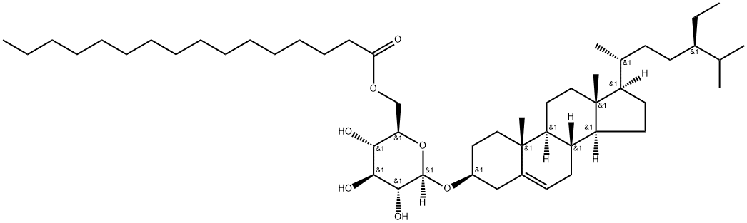 Sitosteryl (6'-O-palmitoyl)-3-β-D-glucopyranoside Struktur