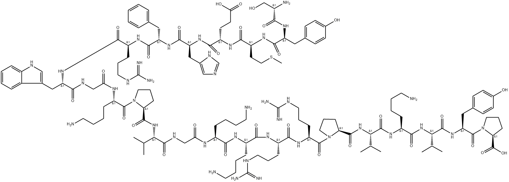 促肾上腺皮质激素(DES-SER3)-ACTH (1-24) (HUMAN, BOVINE, RAT, 1926163-12-3, 结构式