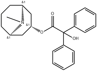 Benzilic acid (1β,5β)-9-methyl-9-azabicyclo[3.3.1]nonan-3β-yl ester 结构式