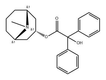 Benzilic acid 9-methyl-9-azabicyclo[3.3.1]nonan-3α-yl ester Structure
