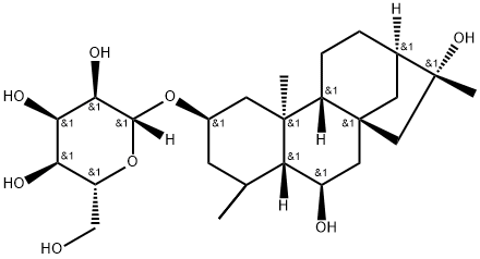 2-O-BETA-D-吡喃阿洛糖甙-2,6,16-贝壳杉烷三醇 结构式