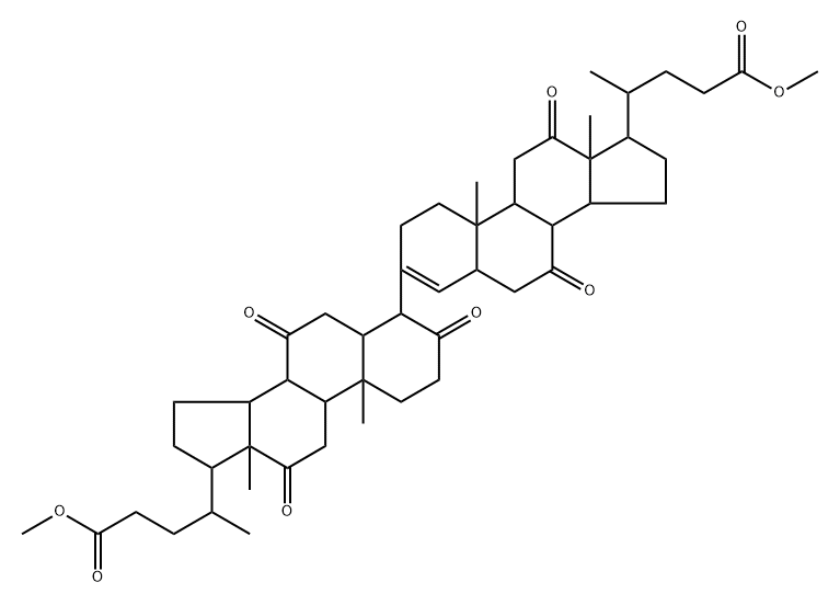 4-(23-Methoxycarbonyl-7,12-dioxo-24-nor-5β-chol-3-en-3-yl)-3,7,12-trioxo-5β-cholan-24-oic acid methyl ester 结构式