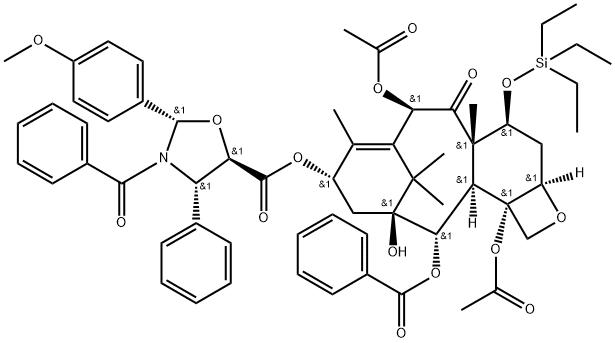 2',3'-O,N-[(S)-(p-Methoxybenzylidene)]-7-O-(triethylsilyl)paclitaxel Structure