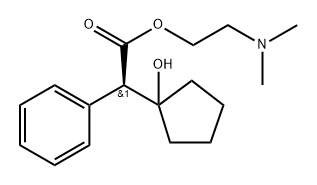 (R)-α-(1-ヒドロキシシクロペンチル)ベンゼン酢酸2-(ジメチルアミノ)エチル 化学構造式