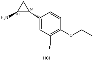 (1S,2R)-rel-2-(4-ethoxy-3-fluorophenyl)cyclopropan-1-amine hydrochloride, 2055841-15-9, 结构式