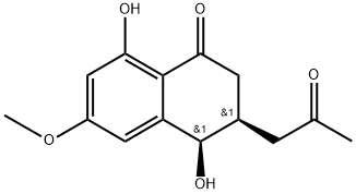 1(2H)-Naphthalenone,3,4-dihydro-4,8-dihydroxy-6-methoxy-3-(2-oxopropyl)-, (3R,4R)-rel-(+)- Structure