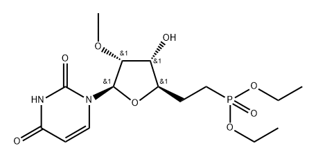 1-[6-(Diethoxyphosphinyl)-2-O-methyl-β-D-ribo-hexofuranosyl]uracil Struktur