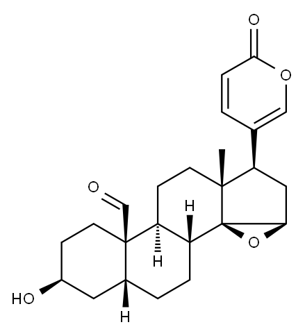 14,15β-Epoxy-3β-hydroxy-19-oxo-5β,14β-bufa-20,22-dienolide Struktur