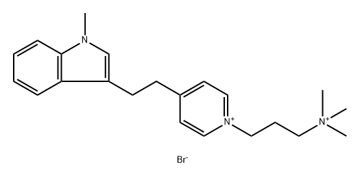 trimethyl-[3-[4-[2-(1-methylindol-2-yl)ethyl]pyridin-1-yl]propyl]azani um dibromide Structure
