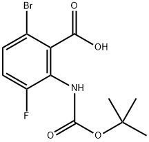 6-Bromo-2-((tert-butoxycarbonyl)amino)-3-fluorobenzoic acid Structure